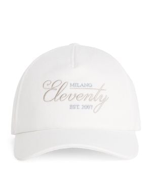 Eleventy Cotton Logo Baseball Cap - White