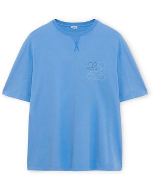 Loewe Cotton-Blend Anagram T-Shirt - Blue