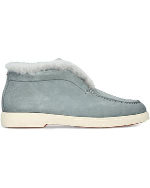 Santoni Suede Fortune Ankle Boots - Blue