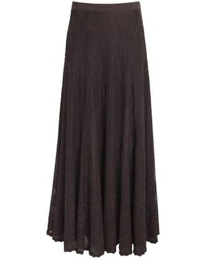 ME+EM Lace Maxi Skirt - Brown