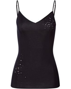Hanro Embellished Cotton Seamless Camisole - Black