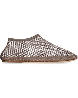 Christopher Esber Mesh Embellished Minette Ballet Flats - Brown