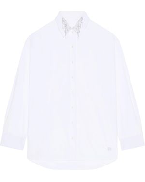 Givenchy Cotton Embellished Oversized Shirt - White