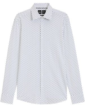 BOSS Performance-Stretch Jersey Printed Shirt - White
