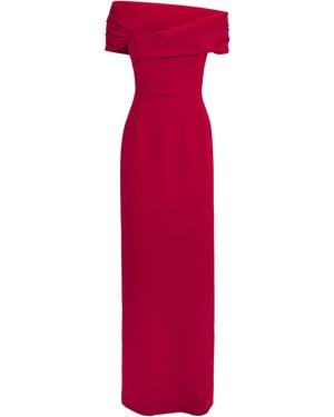 Carolina Herrera Draped Off-The-Shoulder Gown - Red