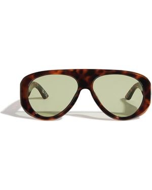 Le Specs Dream Boat Aviator Sunglasses - Green