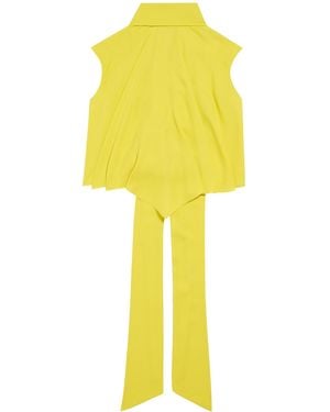 Balenciaga Silk Open-Back Blouse - Yellow