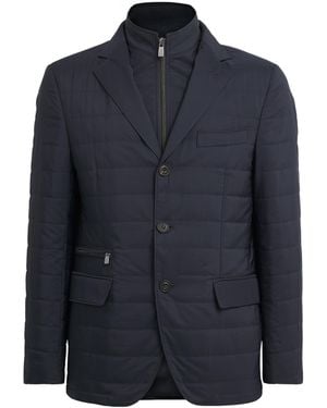 Corneliani Technical Quilted Blazer - Blue