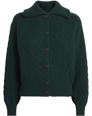 Polo Ralph Lauren Wool-Cashmere Cable-Knit Cardigan - Green