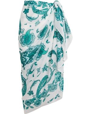 Heidi Klein Cotton-Silk Kos Long Sarong - Blue