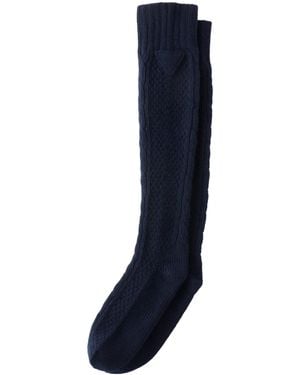 Prada Virgin Wool-Cashmere Knee Socks - Blue