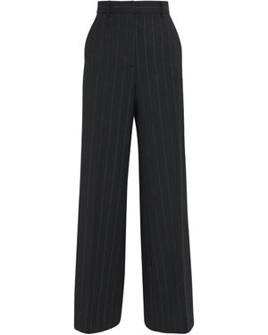 ME+EM Metallic Pinstripe Tailored Trousers - Black
