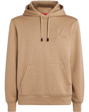 Isaia Embossed Logo Hoodie - Natural