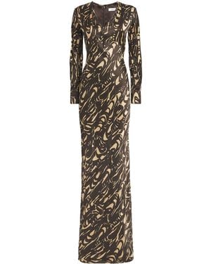 JOSEPH Printed Crinkle Adore Maxi Dress - Multicolour