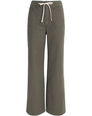 PAIGE Cotton Wide-Leg Ari Pants - Gray