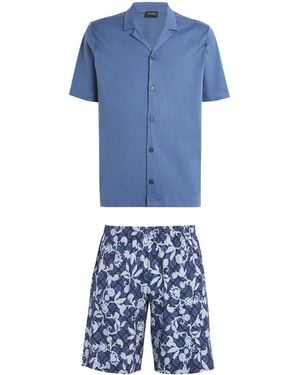 Hanro Cotton Night & Day Pyjama Set - Blue