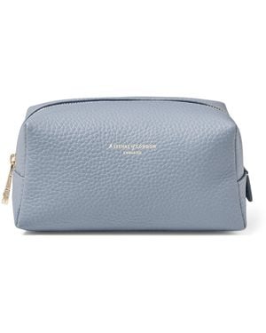 Aspinal of London Medium Grained Leather Cosmetics Case - Blue