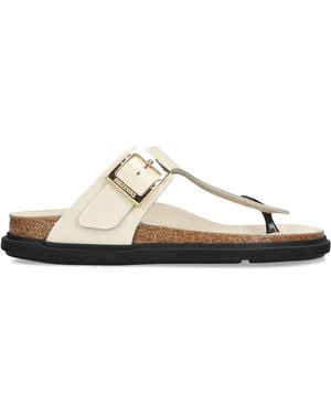 Birkenstock Patent Leather Gizeh Sandals - White