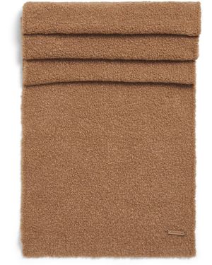 Max Mara Knitted Logo-Patch Scarf - Brown