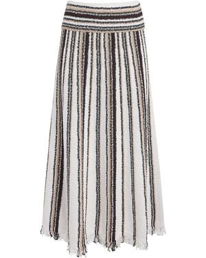 ME+EM Stretch-Cotton Bouclé Maxi Skirt - Natural
