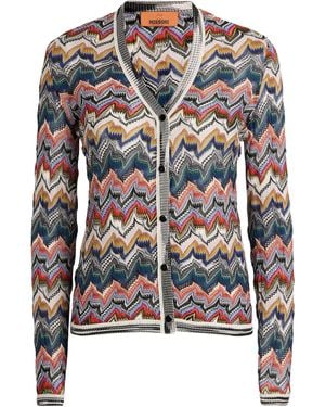Missoni Zigzag Button-Up Cardigan - Blue