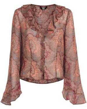 PAIGE Silk Paisley Eve Blouse - Brown