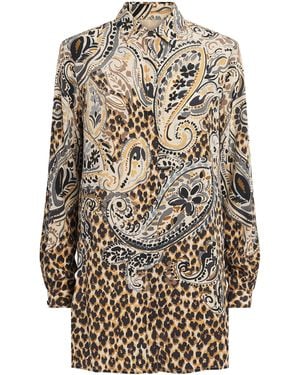 Etro Silk Leopard Shirt - Natural
