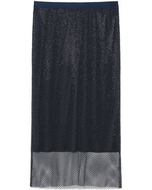 Marina Rinaldi Crystal-Embellished Net Skirt - Blue