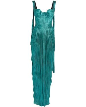 Maria Lucia Hohan Silk High-Slit Anais Maxi Dress - Green