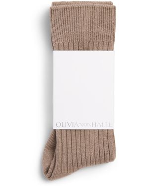 Olivia Von Halle Silk-Cashmere-Blend Spencer Socks - Grey