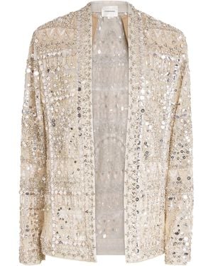 Zuhair Murad Embroidered Sequinned Jacket - White