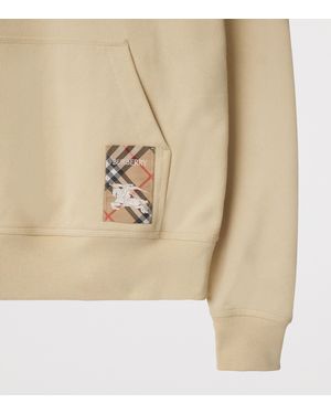 Burberry Check Label Hoodie - Natural