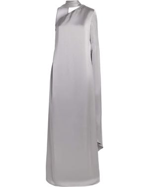 Solace London Satin One-Shoulder Newman Maxi Dress - Grey