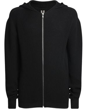 Rick Owens Cashmere Zip-Up Hoodie - Black