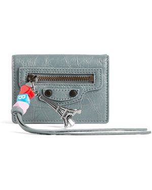 Balenciaga Lambskin Le City Mini Wallet - Blue
