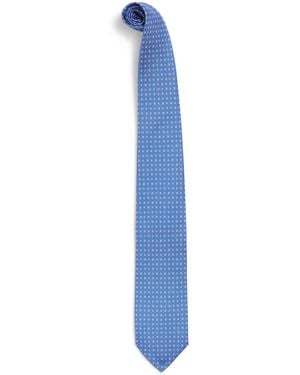 E.MARINELLA Silk Printed Tie - Blue