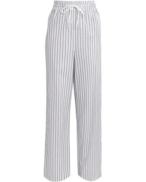 Sandro Rhinestone Striped Wide-Leg Trousers - Grey