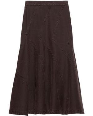 MAX&Co. Cotton Midi Skirt - Brown