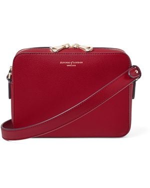 Aspinal of London Leather Camera Cross-Body Bag - Red