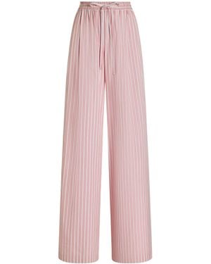 Dolce & Gabbana Cotton-Silk Stripe Trousers - Pink