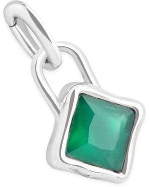 Astrid & Miyu Rhodium-Plated May Birthstone Charm - Green