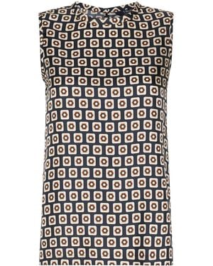 Max Mara Silk Geometric Blouse - Black