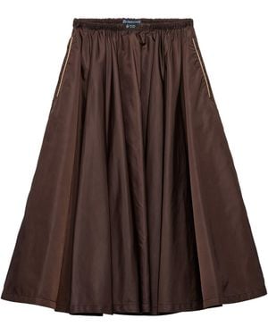Prada Re-Nylon Gathered Midi Skirt - Brown