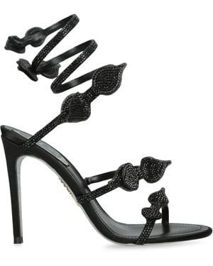 Rene Caovilla Crystal Bow Cleo Sandals 105 - Black