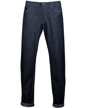 Alan Scott Cashmere-Blend Relaxed Jeans - Blue