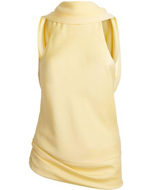 Jonathan Simkhai Satin Samira Cape Blouse - Yellow
