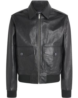 A.P.C. Gael Leather Jacket - Black