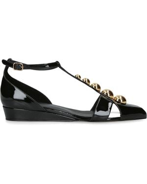 Chloé Patent Leather Cleia Wedge Sandals 30 - Black