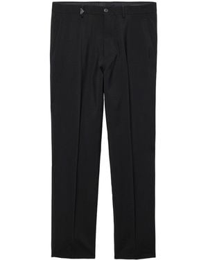 Prada Wool-Mohair Logo Pants - Black