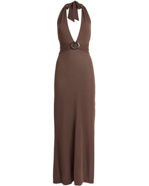 Away That Day Mozambique Knitted Maxi Dress - Brown